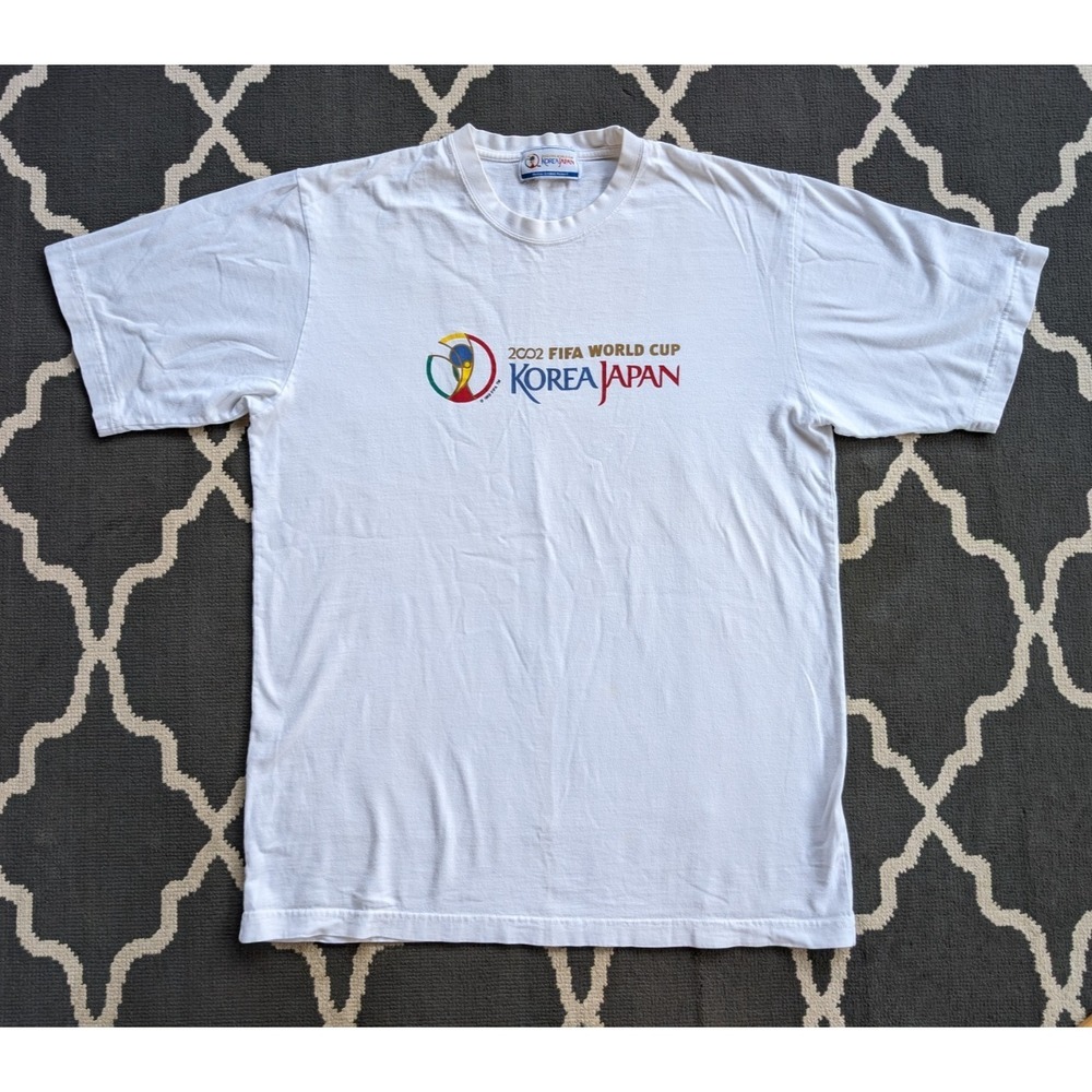 Vintage 2002 Fifa‎ World Cup Shirt Mens Large Korea Japan White Soccer